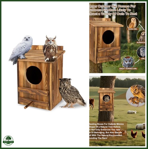 Large owl nesting box - box, cedar