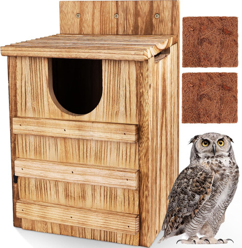 Large wooden owl house - owl,