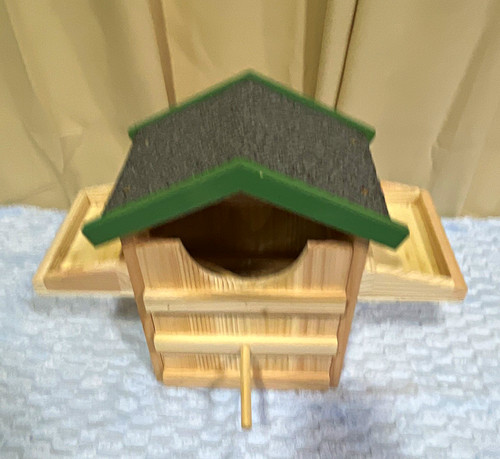 Wooden cedar screech owl house